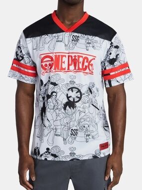 One Piece Anime Soccer Jersey Shirt Straw Hat Crew Graphics New With Tags Size S